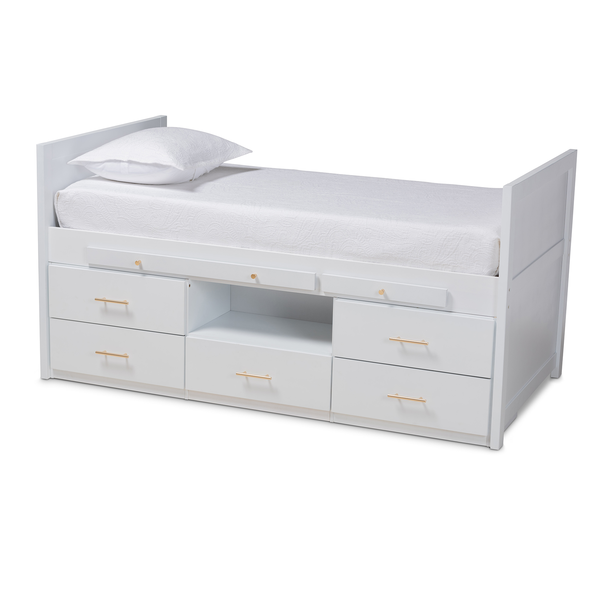 Baxton Studio Mirza Modern and Contemporary White Finished Wood 5